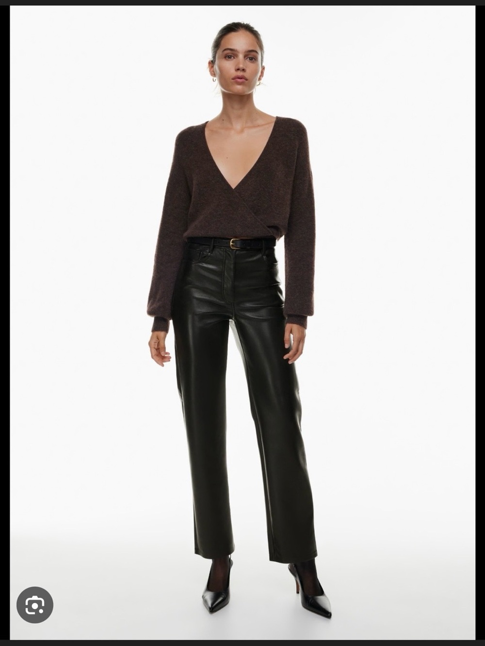 Aritzia Black Melina Leather Pants